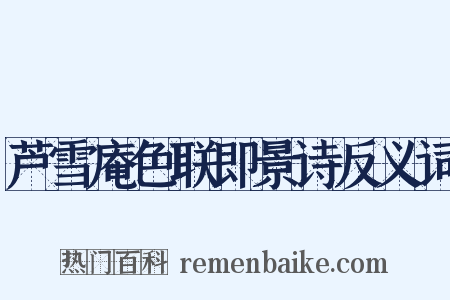 芦雪庵色联即景诗反义词是什么意思的图片